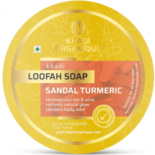 Khadi Organique Sandal Turmeric Loofah Soap